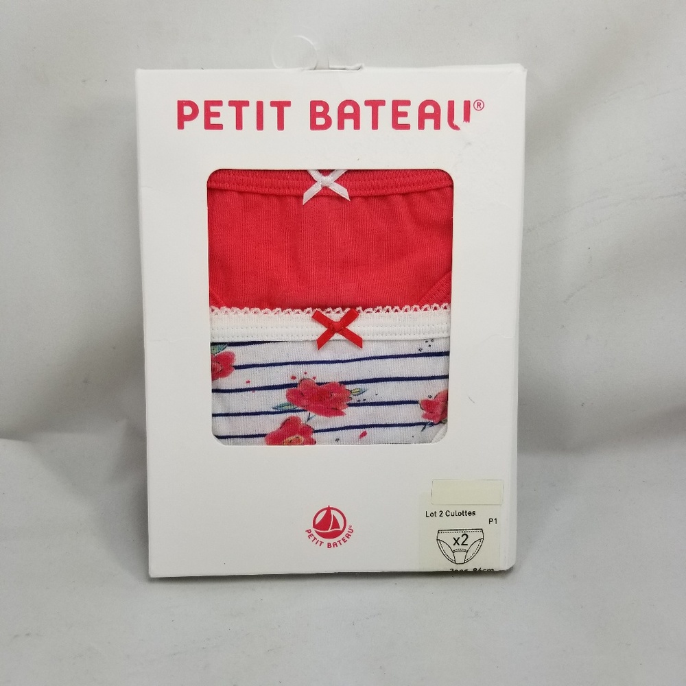 2 pk Petit Bateau Girls Underwear Size 2T